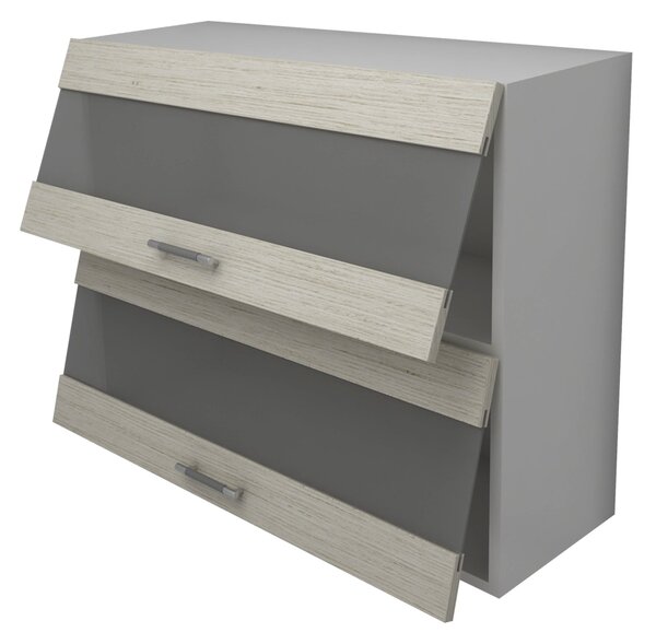 Corp haaus Lecce, 2 Usi, cu sticla, Lemn Alb/Alb, 80 x 30 x 65 cm