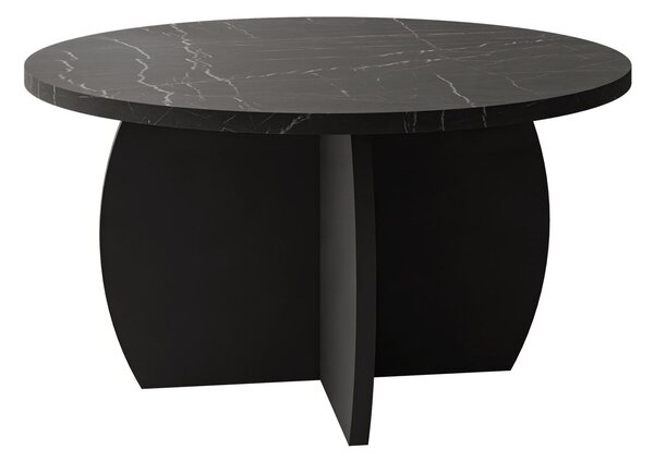 Măsuță de cafea Comfivo Pagas, Marmură neagră, Negru, PAL laminat, 40cm, 11.5 kg