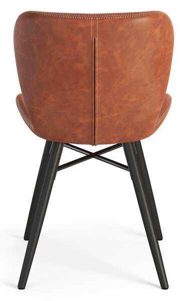 MAZZONI EXPORT ALTEA Piele ecologică Retro Brandy/picioare negre - SCAUN MODERN PENTRU LIVING/SUFRAGERIE/BUCĂTĂRIE/BIROU