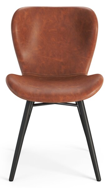 MAZZONI EXPORT ALTEA Piele ecologică Retro Brandy/picioare negre - SCAUN MODERN PENTRU LIVING/SUFRAGERIE/BUCĂTĂRIE/BIROU
