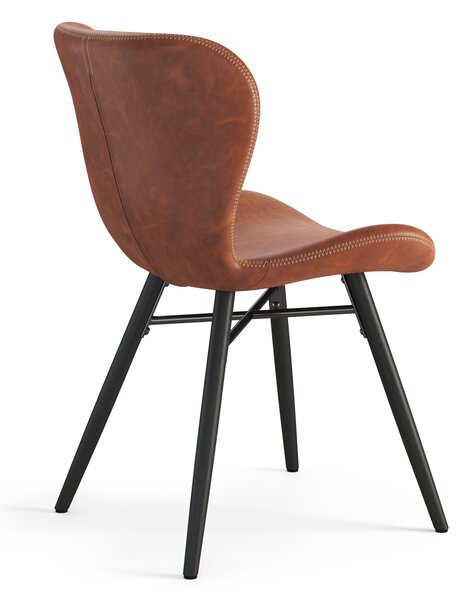 MAZZONI EXPORT ALTEA Piele ecologică Retro Brandy/picioare negre - SCAUN MODERN PENTRU LIVING/SUFRAGERIE/BUCĂTĂRIE/BIROU