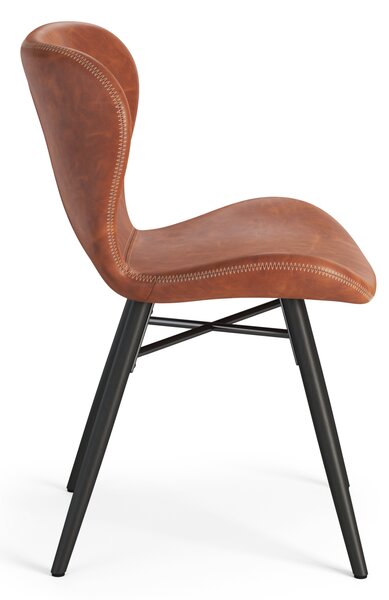 MAZZONI EXPORT ALTEA Piele ecologică Retro Brandy/picioare negre - SCAUN MODERN PENTRU LIVING/SUFRAGERIE/BUCĂTĂRIE/BIROU