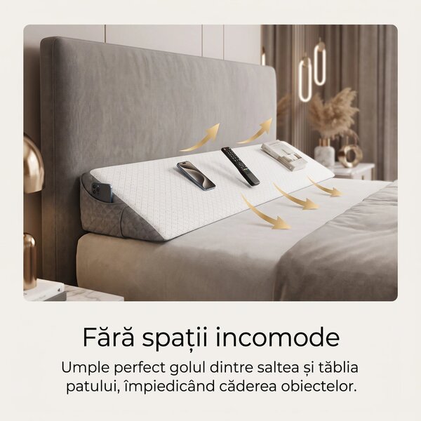 Perna triunghiulara umplere gol tablie pat catifea jacquard, Alb