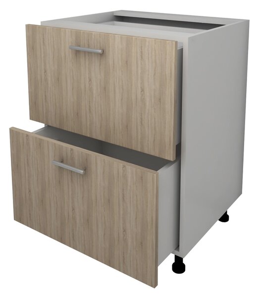 Corp haaus Lecce, 2 Sertare, Stejar Sonoma/Alb, 60 x 50 x 80 cm