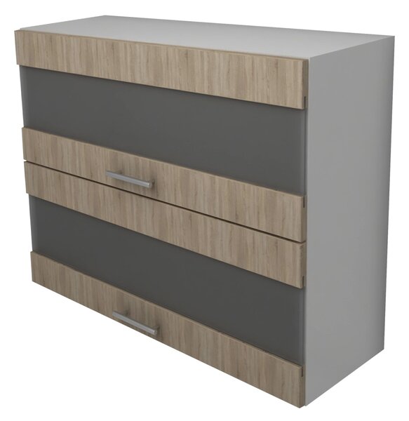 Corp haaus Lecce, 2 Usi, cu sticla, Stejar Sonoma/Alb, 80 x 30 x 65 cm