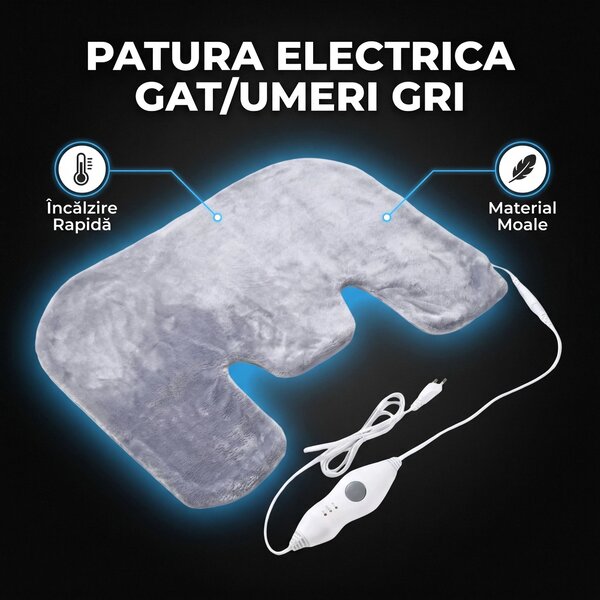 Patura electrica cu incalzire pentru gat si umeri, terapie termica, 3