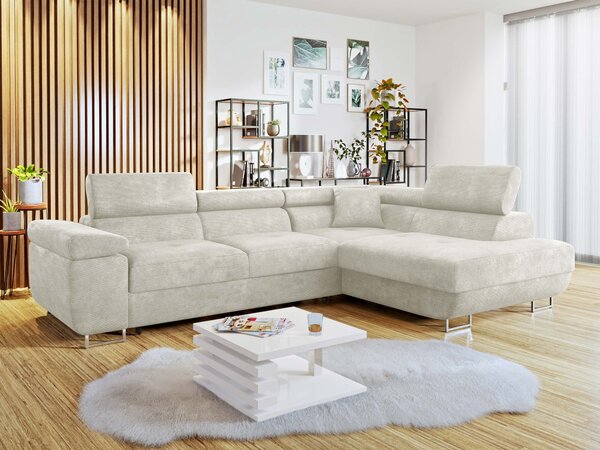 Colțar Comfivo Vinetum, Funcția de dormit, Spațiu de depozitare, 274x203x70cm, 141 kg, Picioare: Plastic, Metal