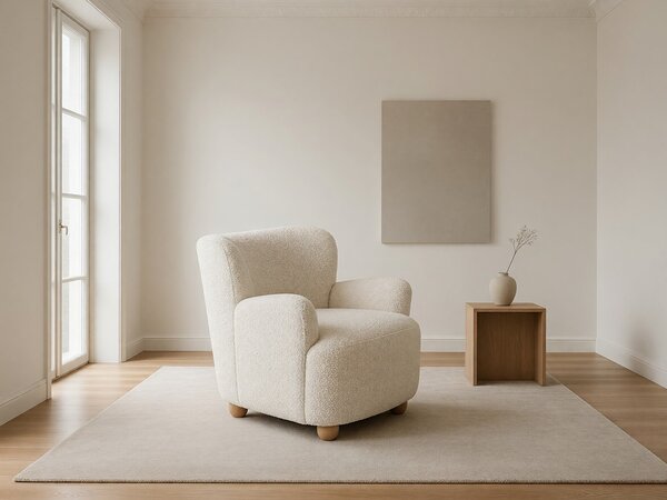 Fotoliu Houston 2097, Crem, Maro deschis, Tapiterie, 82x80x80cm, 20 kg
