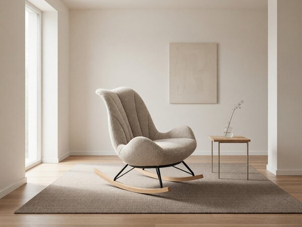 Scaun balansoar Houston 2099, Bej, Negru, Maro deschis, 100x58x100cm, 20 kg