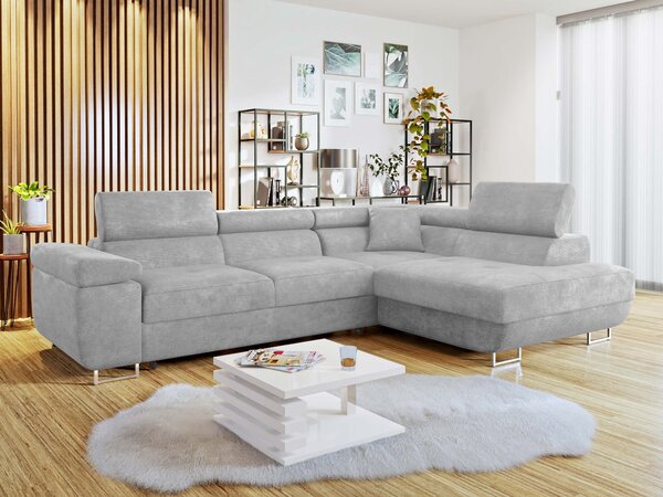 Colțar Comfivo Vinetum, Funcția de dormit, Spațiu de depozitare, 274x203x70cm, 141 kg, Picioare: Plastic, Metal