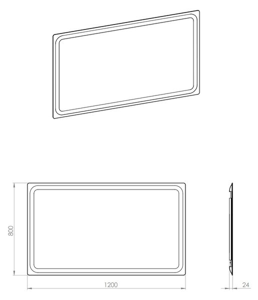 Elita Mia oglindă 120x80 cm dreptunghiular cu iluminare RE069512000010