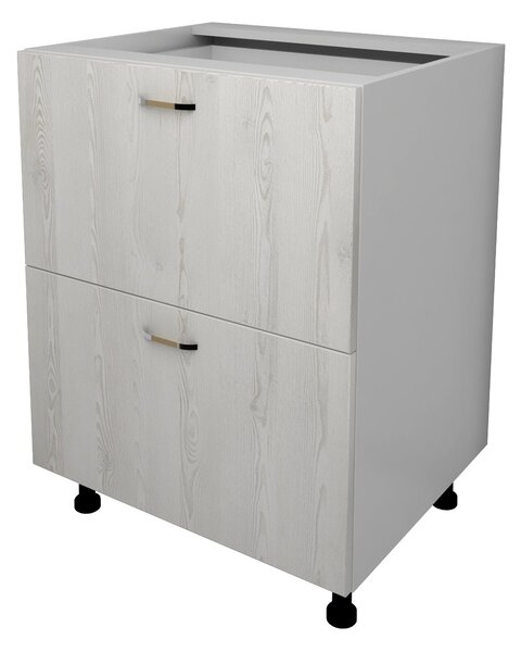 Corp haaus Lecce, 2 Sertare, Pin Alb/Alb, 60 x 50 x 80 cm