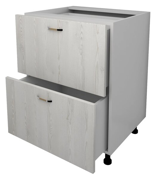 Corp haaus Lecce, 2 Sertare, Pin Alb/Alb, 60 x 50 x 80 cm