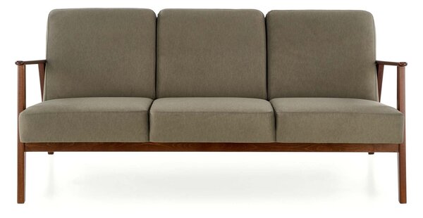 Canapea Houston 2117, Numărul de locuri: 3, Măslin deschis, Nuc închis, 175x77x77cm, 34.5 kg, Tapiterie, Picioare: Lemn, Lemn: Fag