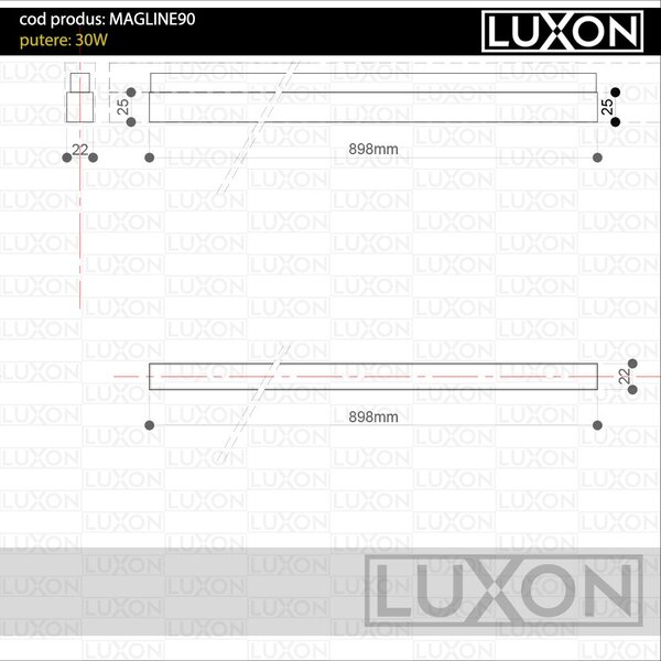 Proiector SMART pentru sina magnetica LINE90 ALB LED LUXON