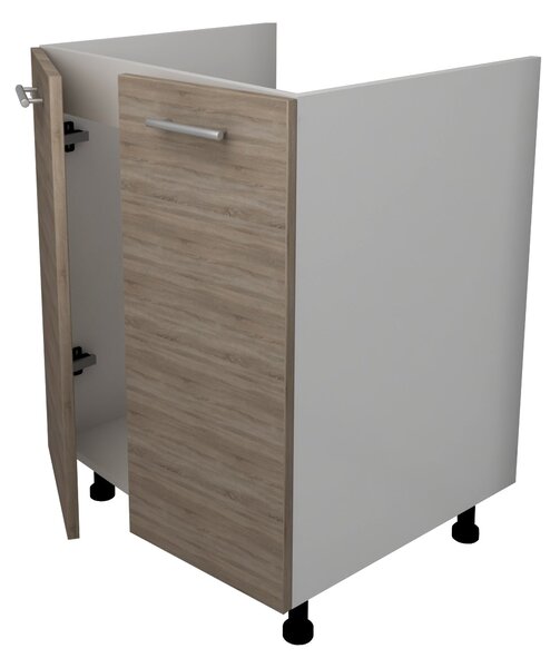 Corp haaus Lecce, 2 Usi, Stejar Sonoma Inchis/Alb, 60 x 50 x 80 cm