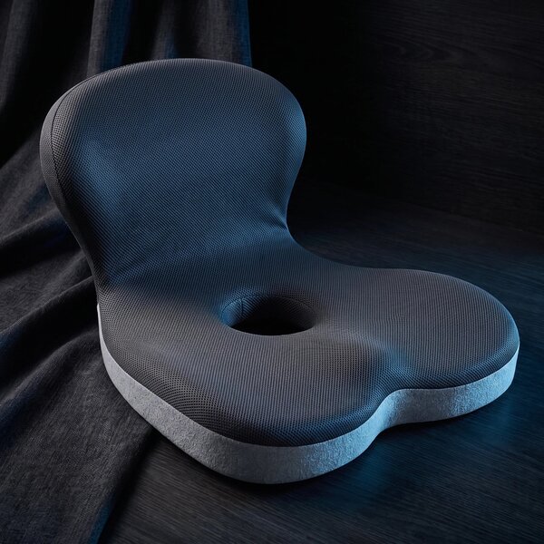 Perna ortopedica 2-in-1 sezut + suport lombar, forma L, memory foam, G