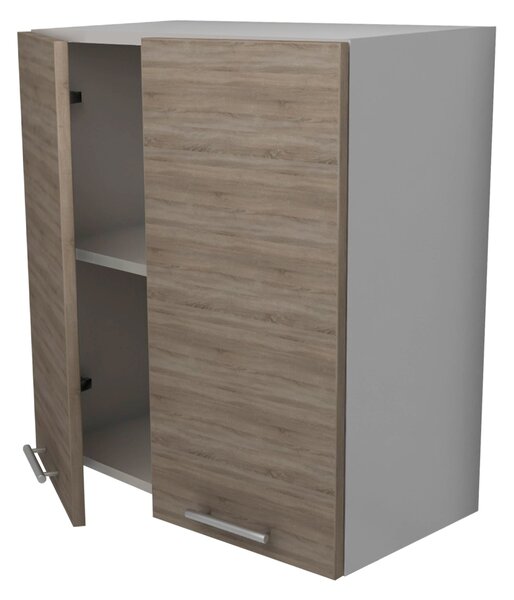 Corp haaus Lecce, 2 Usi, Stejar Sonoma Inchis/Alb, 60 x 30 x 65 cm