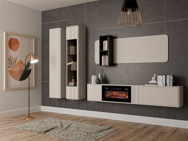 Set de living Oratio VIII, Cașmir, PAL laminat, Sticlă călită, MDF