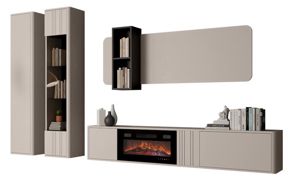 Set de living Oratio VIII, Cașmir, PAL laminat, Sticlă călită, MDF