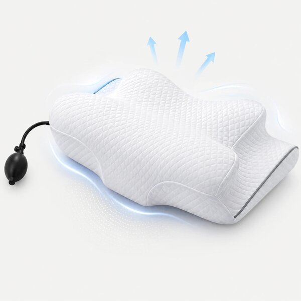 Perna cervicala ortopedica CERVI-SAN Ortho reglabila memory foam, husa