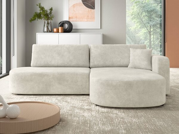 Colțar TrendyNest Infa, Funcția de dormit, Spațiu de depozitare, 252x175x82cm, 111 kg, Picioare: Plastic