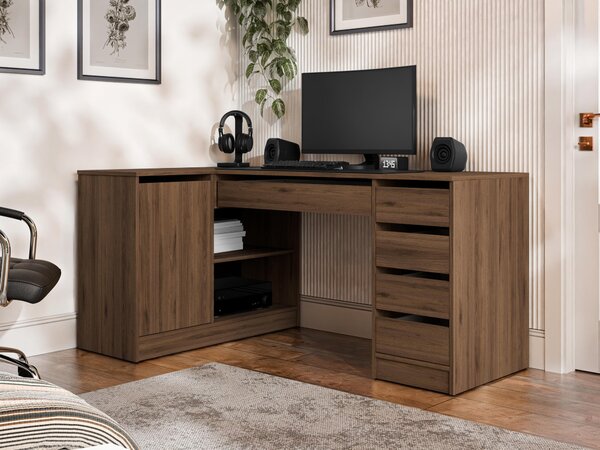 Birou de colt Comfivo Terros III, Nuc, PAL laminat, 76x158x98cm, 57.9 kg