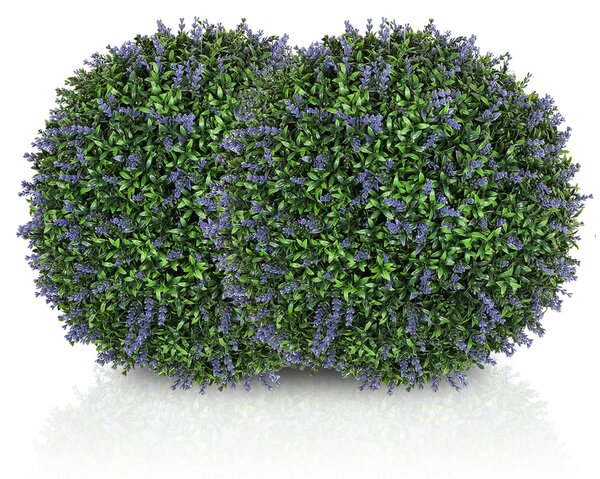 HOMCOM Set de 2 Plante Artificiale Sferice cu Flori de Lavandă, Ø42 cm, Violet | Aosom Romania