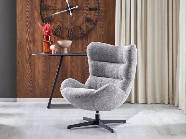 Fotoliu Houston 2127, Negru, Gri, Tapiterie, 96x75x88cm, 19.1 kg