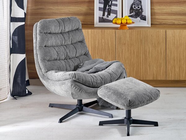 Fotoliu Houston 2134, Negru, Gri, Tapiterie, 94x75x88cm, 21.4 kg