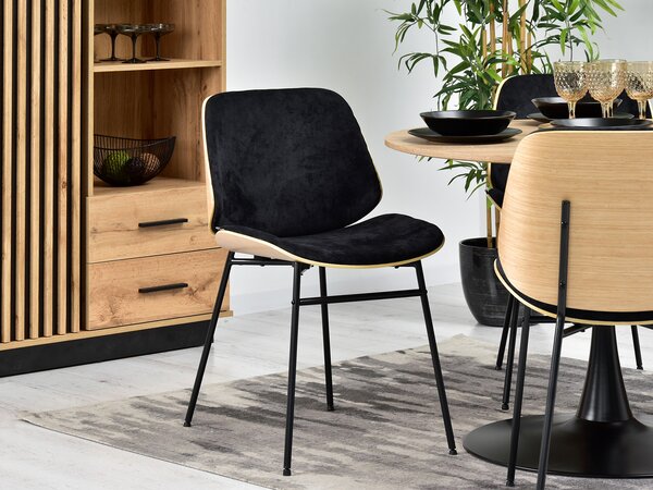 Scaun Jordan (stejar negru + negru). Promo -13%. 1111083