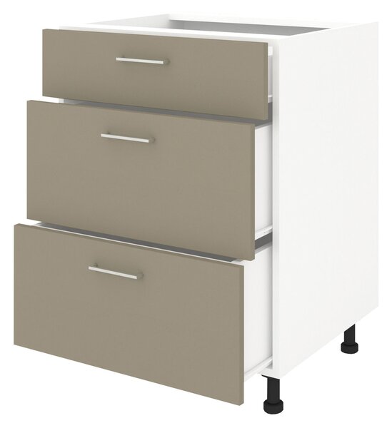Corp haaus Lecce, 3 Sertare, Taupe/Alb, 60 x 50 x 80 cm