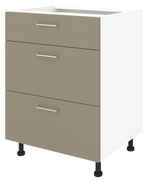 Corp haaus Lecce, 3 Sertare, Taupe/Alb, 60 x 50 x 80 cm