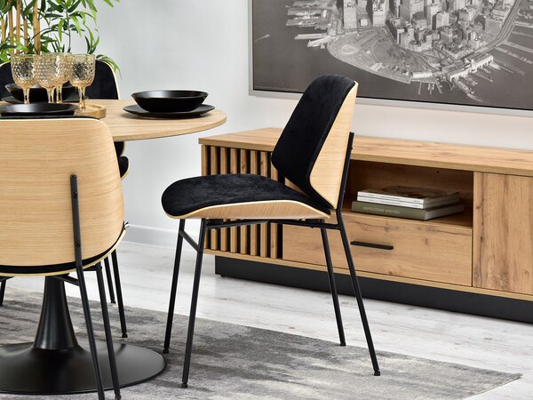 Scaun Jordan (stejar negru + negru). Promo -13%. 1111083