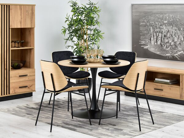 Scaun Jordan (stejar negru + negru). Promo -13%. 1111083