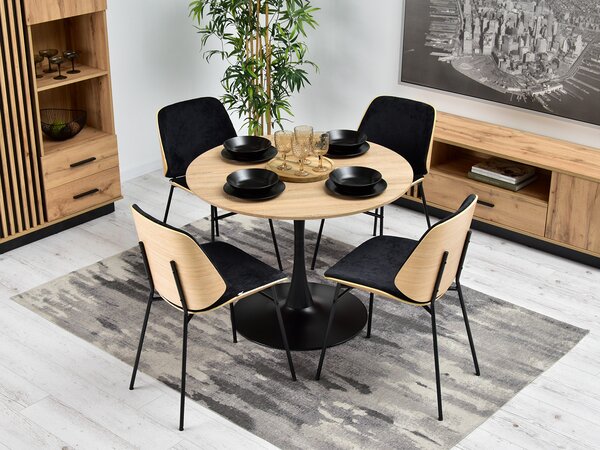 Scaun Jordan (stejar negru + negru). Promo -13%. 1111083