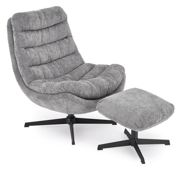 Fotoliu Houston 2134, Negru, Gri, Tapiterie, 94x75x88cm, 21.4 kg