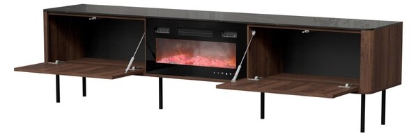 Set de living Miravio 105, Marmură neagră, Nuc, PAL laminat, MDF