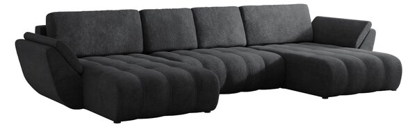 Colțar Circum I, Funcția de dormit, Spațiu de depozitare, 383x195x86cm, 183 kg, Picioare: Plastic, Lemn: Pin