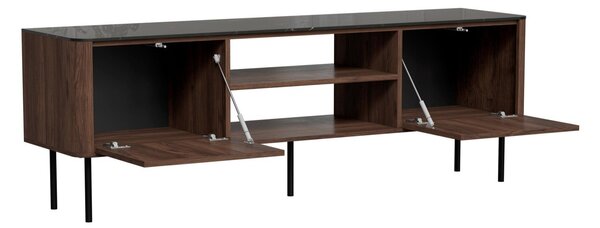 Set de living Miravio 105, Marmură neagră, Nuc, PAL laminat, MDF