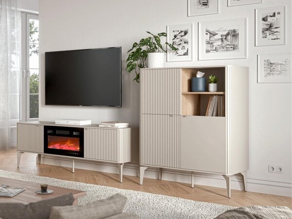 Set de living Etcamo 107, Stejar Cremona, Cașmir, PAL laminat, MDF