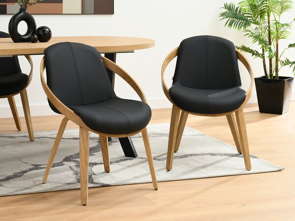 Scaun Lila K (negru + stejar). Promo -13%. 1111103