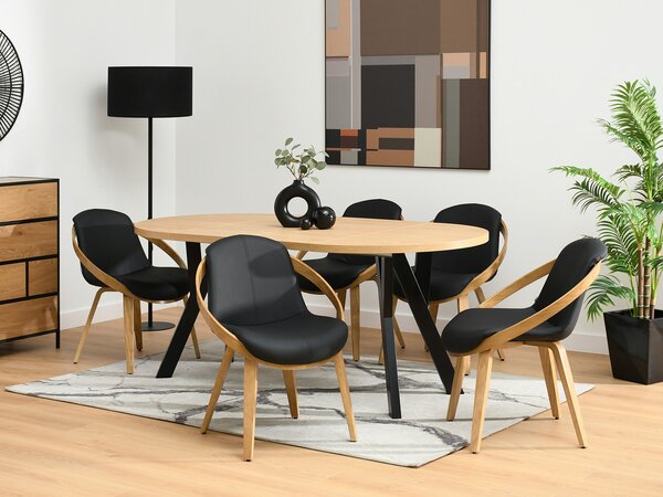Scaun Lila K (negru + stejar). Promo -13%. 1111103