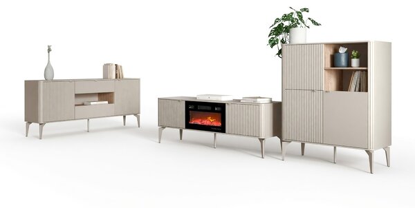 Set de living Etcamo 105, Stejar Cremona, Cașmir, PAL laminat, MDF