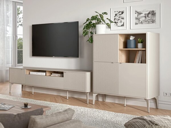 Set de living Etcamo 106, Stejar Cremona, Cașmir, PAL laminat, MDF