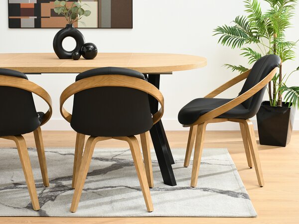 Scaun Lila K (negru + stejar). Promo -13%. 1111103