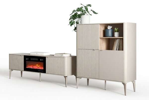 Set de living Etcamo 107, Stejar Cremona, Cașmir, PAL laminat, MDF
