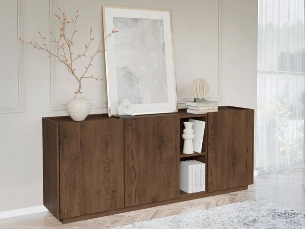 Bufet Comfivo Pagae I, Lemn închis la culoare, PAL laminat, 75x200x40cm, 59 kg