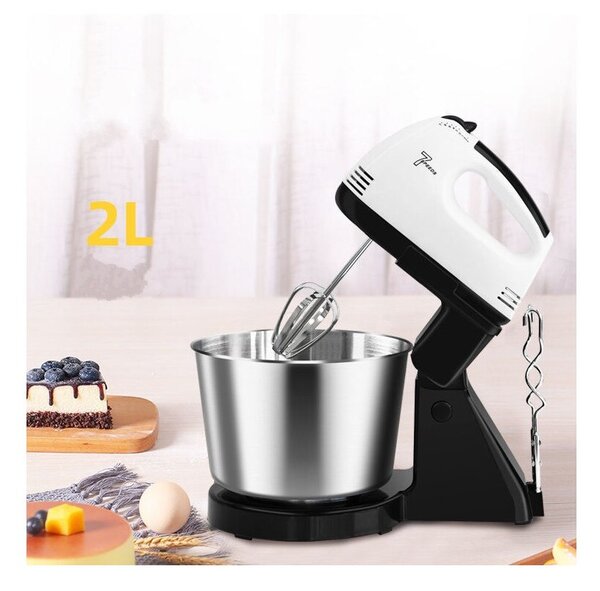 Mixer cu bol 350 W, 7 viteze, 2 teluri, 2 spirale