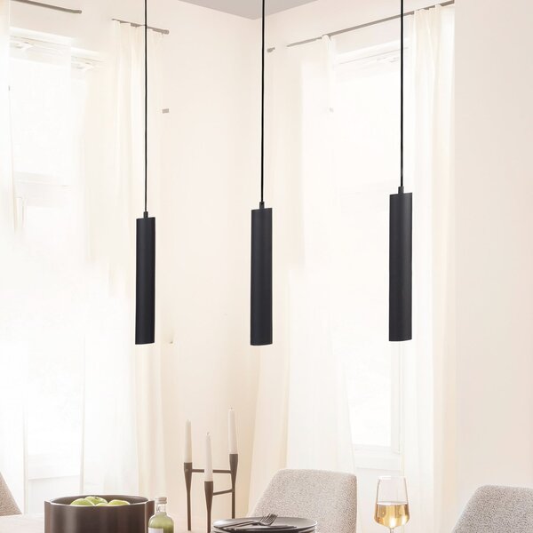 Schöner Wohnen Lampă suspendată LED DANTE, negru, 3 x GU10, lungime 90 cm, metal, Negru, Camera de zi / sufragerie, Metal, Modern